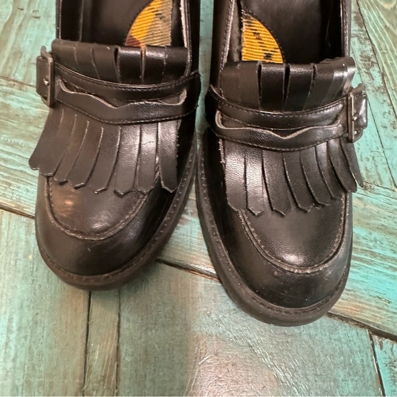 Vintage 725 Originals Black Chunky Heeled Loafers Size 9 - Picture 5 of 15